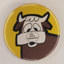 Vintage Kroger Beef Brand  OK for Tenderay  Pinback Button