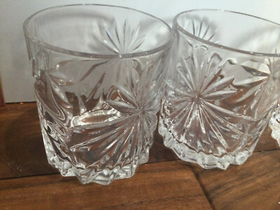 RCR Royal Crystal Rock (2) Oasis Bicchieri Acqua DOF Glass Tumblers 10.5 Oz MINT