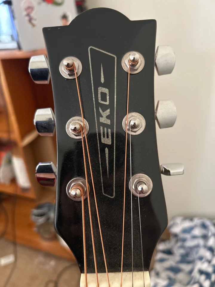 Blood Orange/black eko acoustic guitar 6 string used - Image 4 of 4