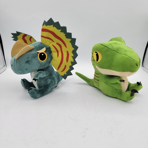 Jurassic Park Imaginext 4x4 and 2 Plush Dilophosaurus Velociraptor Dinosaurs - Picture 7 of 11
