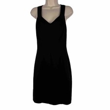 Vintage Miss Ashley Dress Women's Size 6 Sleeveless V Neck Above Knee Black