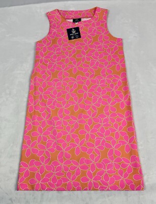 Sailor-Sailor Yacht Club Shift Dress in Pink Orange Floral Size