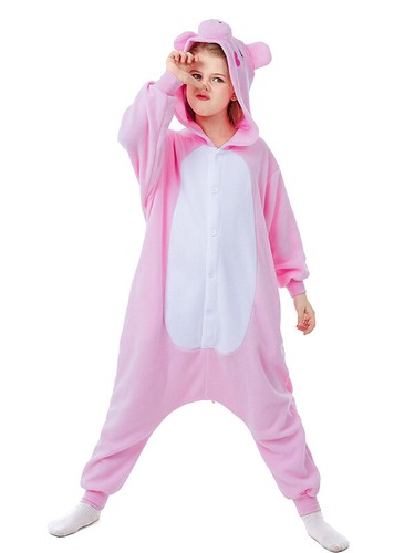Kids Pink Pig One-piece pajamas For Boys and Girls Halloween Cosplay Costumes - Picture 23 of 50