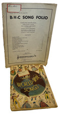 Antique Song Books B-V-C Song Folio and Treasure Chest of World-Wide Songs Lot