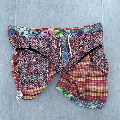 Robert Graham Shorts Adult 40 Multicolor Surf Swim Trunks Board Beach Lined Mens - 第 4/10 張圖片