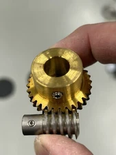 QTY 1 SET OF 24 PITCH WINFRED BERG BRONZE AND STAINLESS WORM GEAR 30:1 RATIO