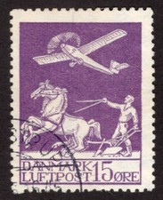 DENMARK 1926 SC #C2 F/VF U 15o Air Post cv $110.00  *Bay Stamps*