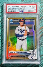 CARLOS COLMENAREZ 2021 Bowman Chrome Prospects Gold Refractor RC/50 PSA 9 Pop 7