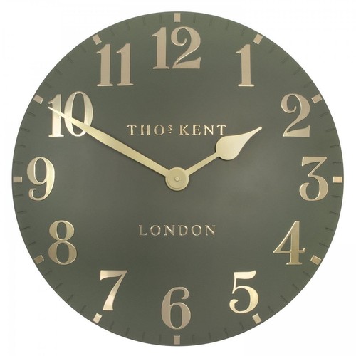 Thomas Kent - Arabic Lichen Green Wall Clock - 20" - Picture 2 of 5