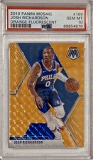 2019 Panini Mosaic #169 Josh Richardson NBA Orange Fluorescent #22/25 PSA 10 GEM