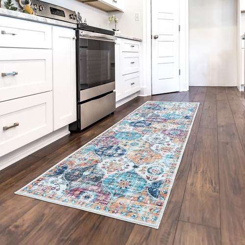 Machine Washable Area Rug Non-Slip Low Profile Stain-Resistant and Pets Friendly - Picture 13 of 23