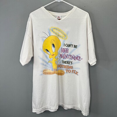 Vintage 90s Looney Tunes T Shirt size XL Tweety Bird High