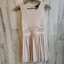 Womens Forever 21 Light Pink Lace Tank Dress Knee Length Size S 