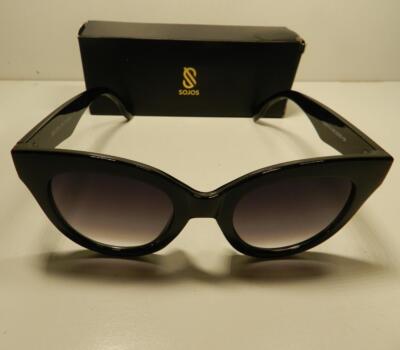 SOJOS SUNGLASSES BLACK NEW SJ2074 C1 MZ 52-25 138 UV400 RETRO