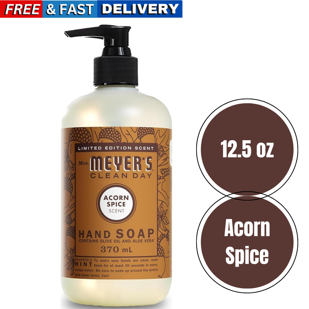 Mrs. Meyer's Clean Day Liquid Hand Soap, Acorn Spice, 12.5 Ounce, 1 Bottle