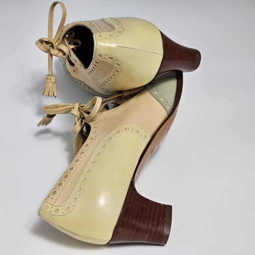HERMES Paris Leather Pumps Women's Shoes EU 37.5 US 7 Narrow Tassel Bow Heel - Picture 12 of 12