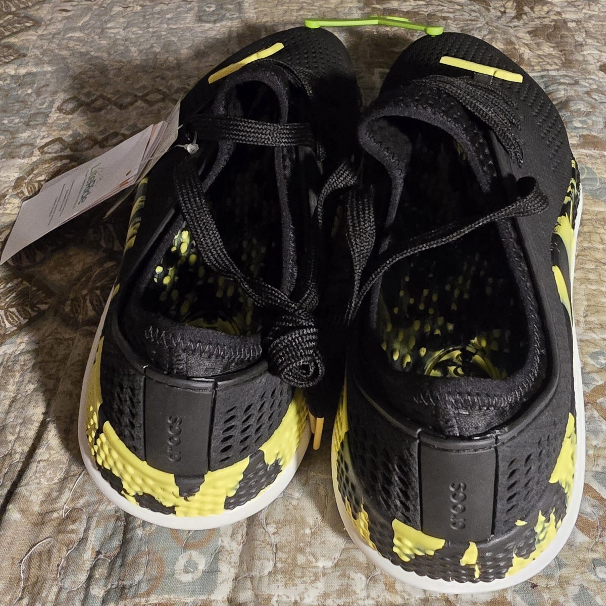 Crocs LiteRide Sneakers Black Yellow Size 10 Comfort Slip On Athletic NWT Crocs LiteRide 360 Pacer Water Walking Shoes Sneakers  main image 3
