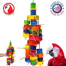 3138 Duo Cubic Bird Toy Parrot cage Large Macaw Blocks Amazon Wood Perch Conure