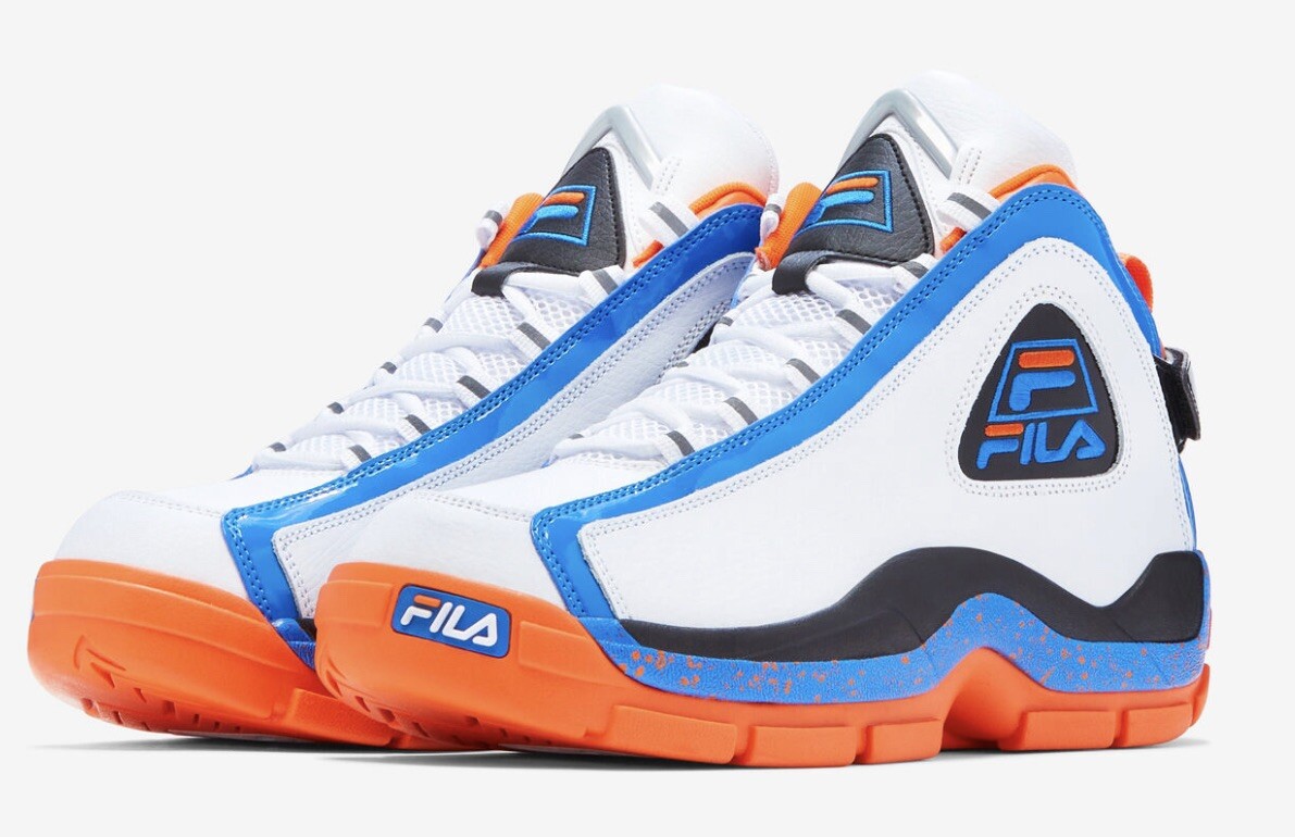 MEN\'S FILA GRANT HILL 2 RETRO BASKETBALL WHITE BLUE ORANGE SZ 11.5 Fila Men main image 3