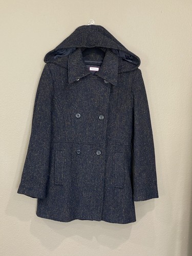 MAX&CO. Coat Womens 6 Hooded long Wool Blend Italy Knitted Brown gray - Picture 18 of 23