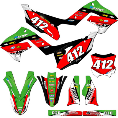 2003-2008 fits POLISPORT RESTYLE KX 250 RICOCHET Green Senge Graphics Kit Com...