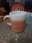 Vintage Hazel Atlas BROWN White Ombre Fade Coffee Cup Mug Milk Glass — photo 1