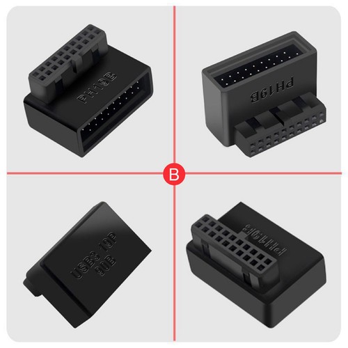 Adaptateur En-tête Carte Mère Ordinateur USB 3.0 19P 20P 90 Degrés Convertisseur B - Photo 10/12