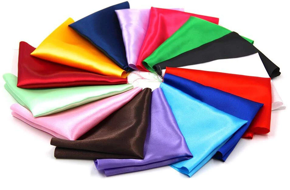 Edredón sedoso liso de tela satinada de 10~50 yardas artesanal hágalo usted mismo boda multiuso 44" de ancho Foto 4 de 4