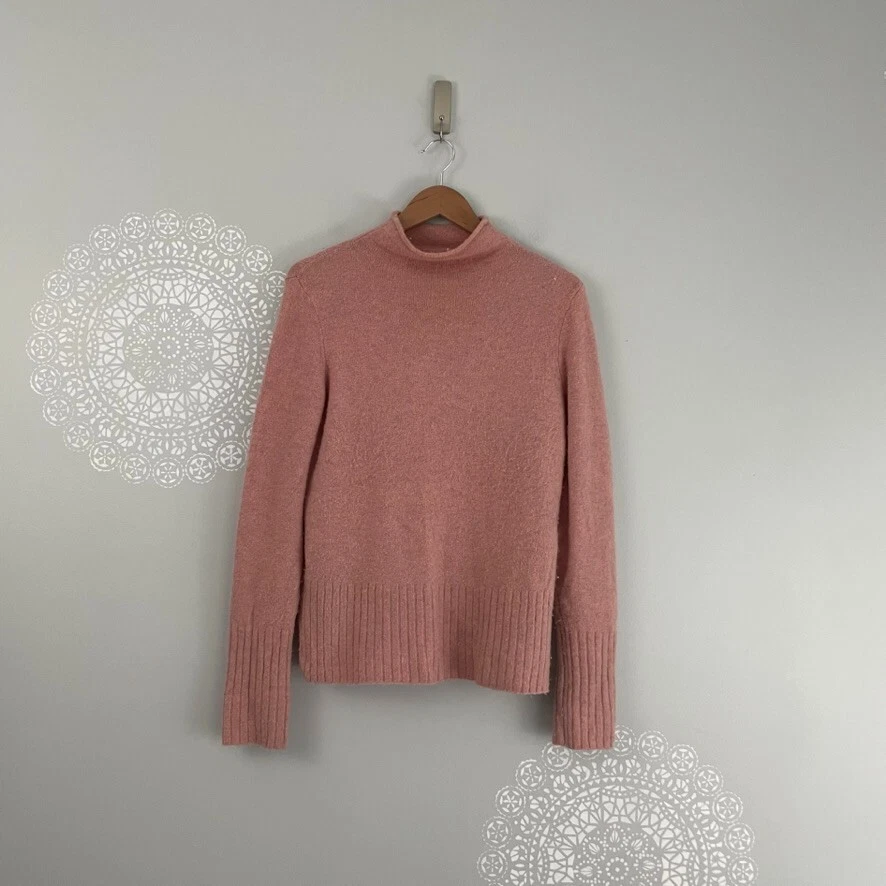 Madewell Inland Turtleneck Sweater in Pink Coziest Yarn Womens Size Medium