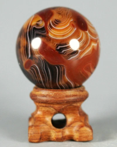 Beautiful Natural Madagascar Banded agate Ball Crystal Sphere Healing+stand 1pc - Picture 5 of 8