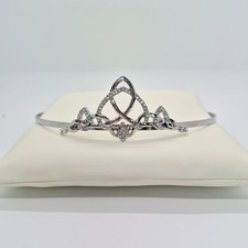 Rhodium Plated Celtic Trinity Knot Tiara   Cubic Zirconia   By Tara NWT