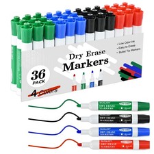 Dry Erase Markers set Bulk 36 Pack Bullet Tip Whiteboard Pens mixed
