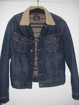 LEE STORM RIDER JACKET SIZE L blanketLINED+darkBLUE-INDIGO&40'S/50'S-STYLE*RAR!*
