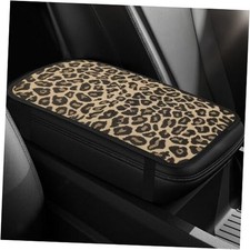 Leopard Cheetah Print African Animal Hunting Auto Center Console Armrest Gold