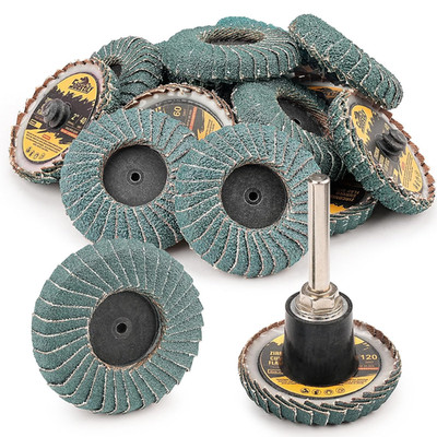 12PCS Mixed Curved Flap Disc 2 Inch Roll Lock Quick Change Sanding Discs 1Pcs 1/