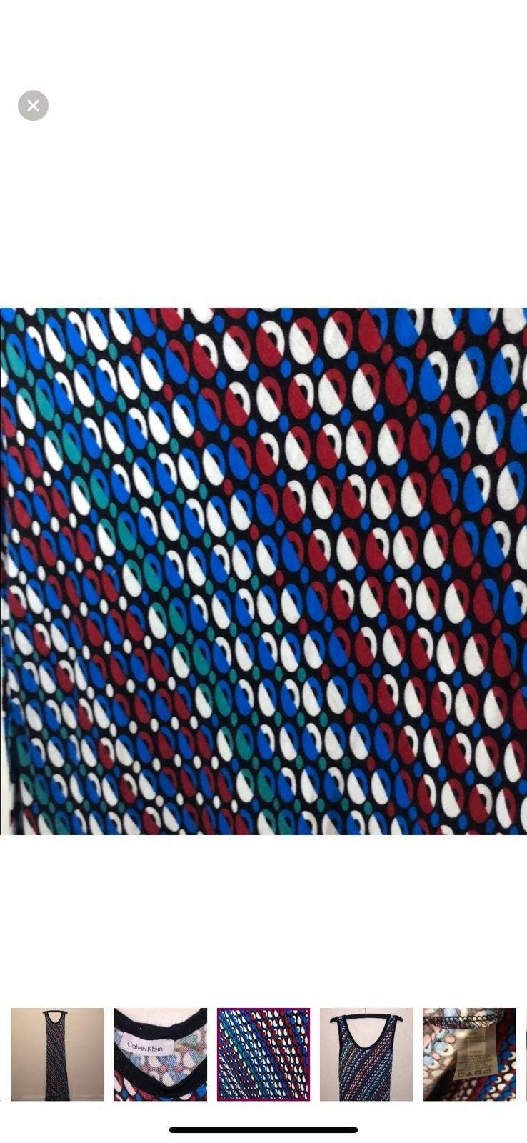 Calvin Klein Sleeveless Maxi Dress Size 8 Black Red Blue thumbnail 3