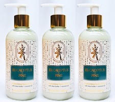3 Bath  Body Works Aromatherapy EUCALYPTUS PINE Body Lotion Cream Pump 8.4 oz