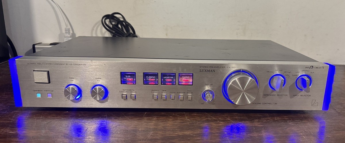 Luxman CX-100 Stereo Preamp -Recapped & Serviced & Custom Blue LED