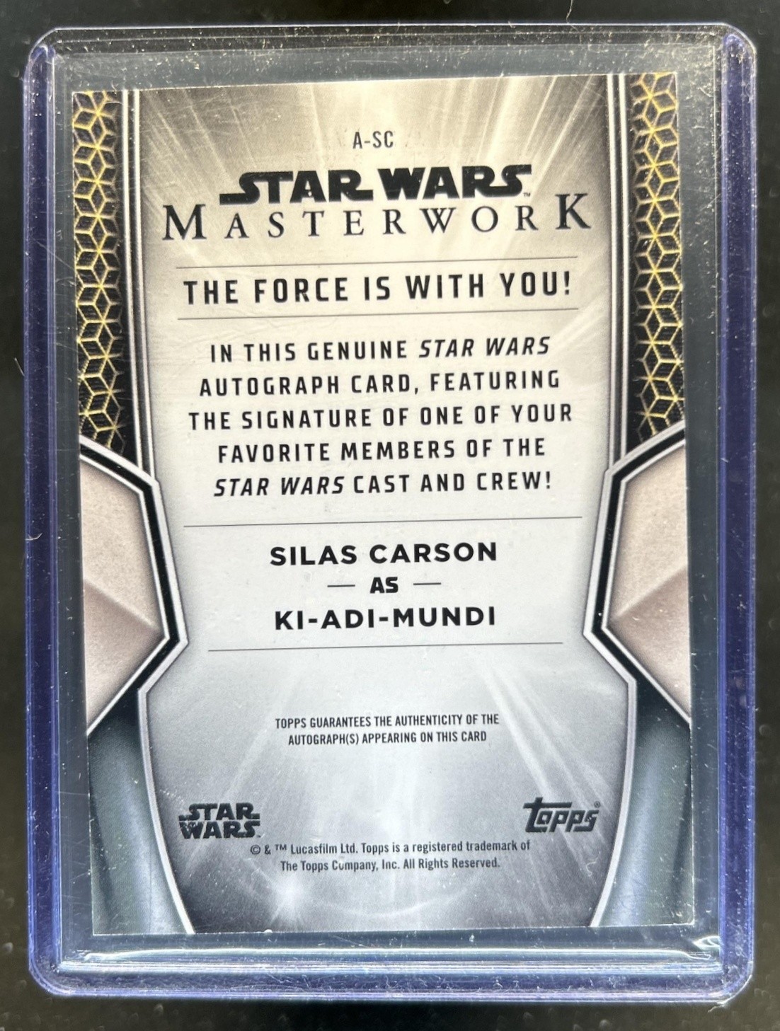 2025 Topps Star Wars Masterwork Silas Carson as Ki-Adi-Mundi On Card Auto #A-SC view 2