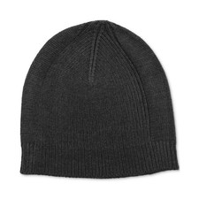 New Mens ALFANI Charcoal Rib Knit Beanie Hat One Size