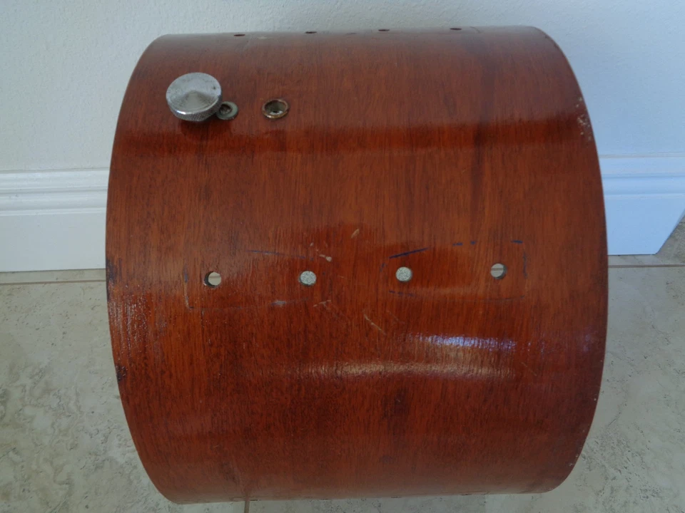 1970s VINTAGE  LUDWIG 13"x 9"d RACK TOM  DRUM MAPLE SHELL 3 PLY w/RE RINGS USA - Image 3 of 4