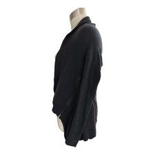 Lululemon Merino Wool Cardigan Sweater Womens 8 Black Open Front Knit