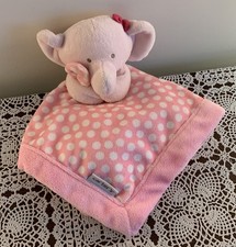 Carters Pink Elephant Lovey Security Blanket Baby Blankie Soothing 13 Inch