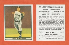 Joe Dimaggio Yankees 1990's Renata Galasso Baseball card