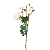 artplants Kunst Zweig Rose Fralgo, Weiß, 65Cm