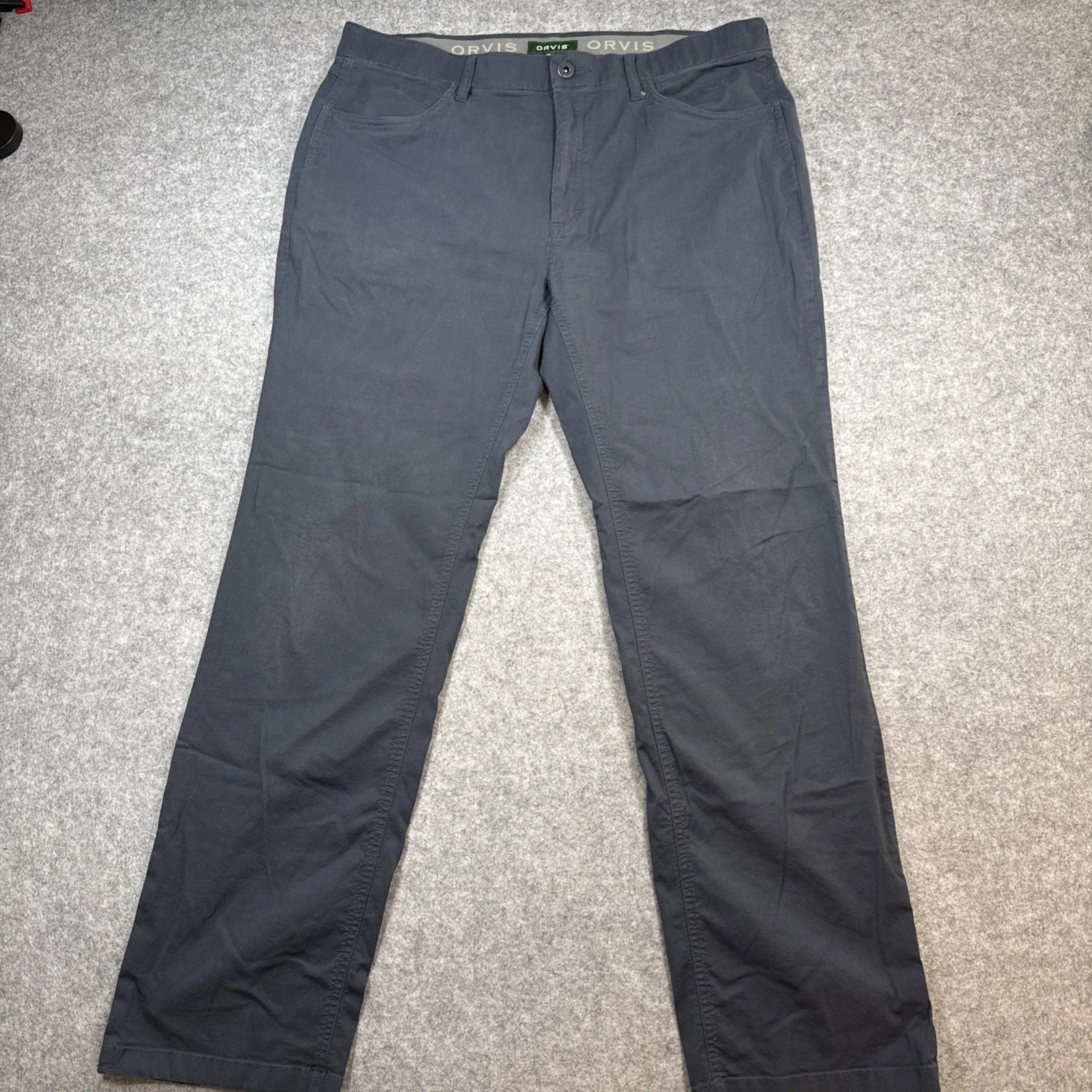 Orvis Tech Performance Pants Straight Zip Cargo Nylon Gray Size 36x32 Utility