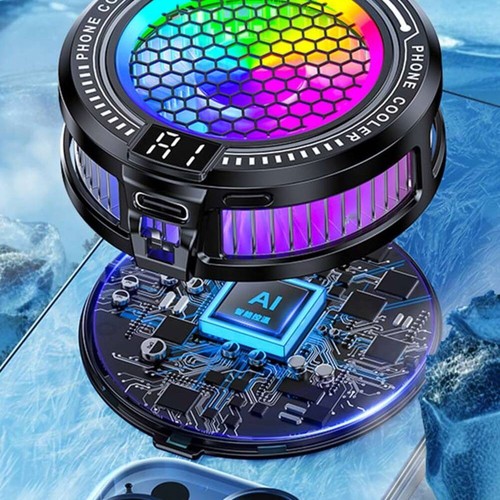 Refroidisseur T��l��phone Magn��tique Efficace avec Effets RGB et Vitesses R��gl - Zdjęcie 8 z 12