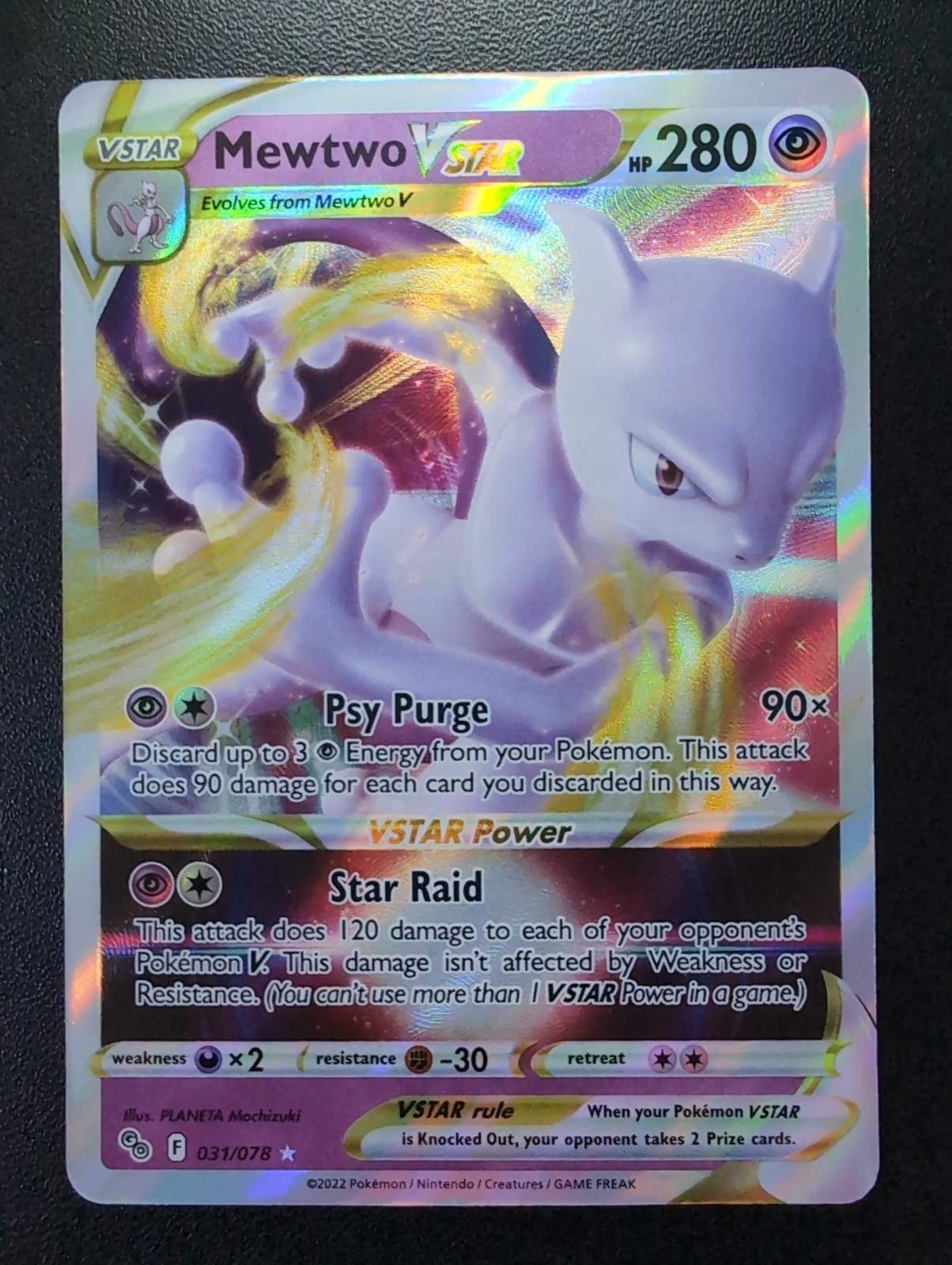 Mewtwo VSTAR 031/078 Pokémon GO Holo
