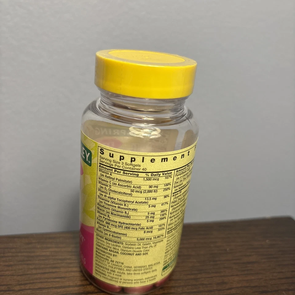 Spring Valley Extra Strength Hair,Skin,Nails Collagen Support Softgels,120Count - Image 2 of 3