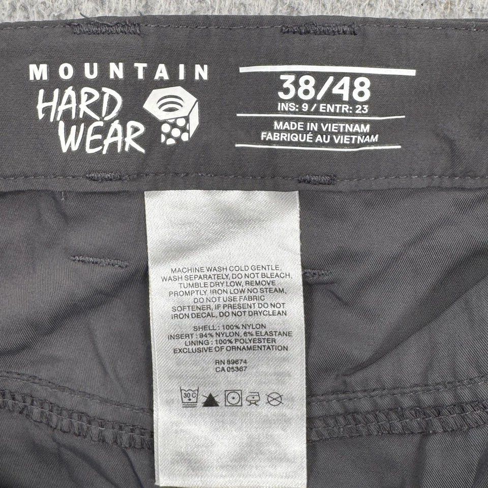 Pantalones Cortos Mountain Hardwear Para Hombre 38 Gris Nylon Senderismo Aire Libre Cinturón Ligeros Foto 2 de 4